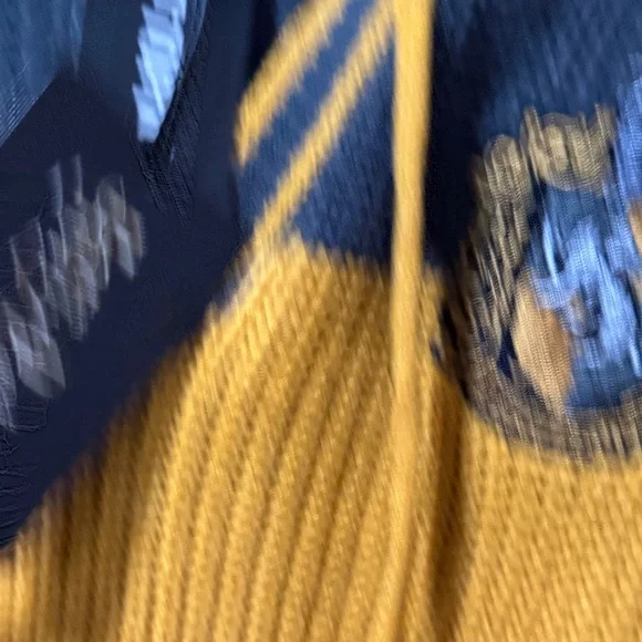 Bioworld Grey and Gold V-Neck Harry Potter Hufflepuff Hooded Sweater - Picture 4 of 8